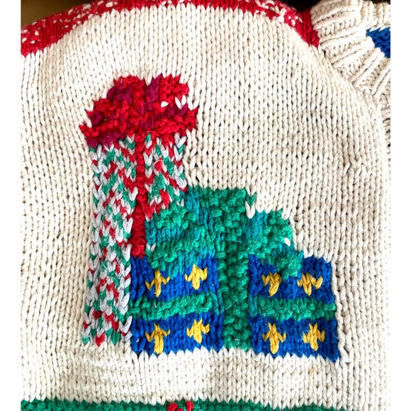 Countryside Classic - Vintage chunky hand knit christmas sweater women's size M - Picture 4 of 9